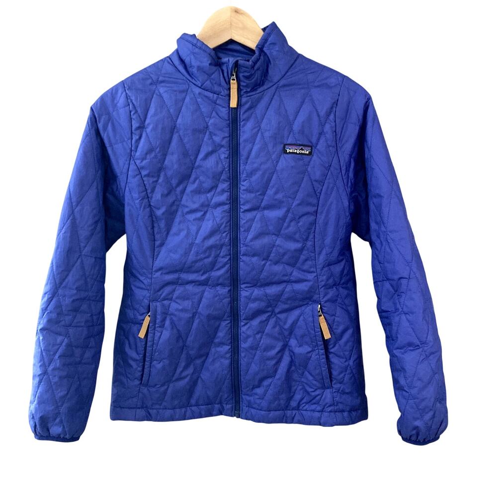 Patagonia Girls Nano Puff Jacket Cobalt Blue XL 14